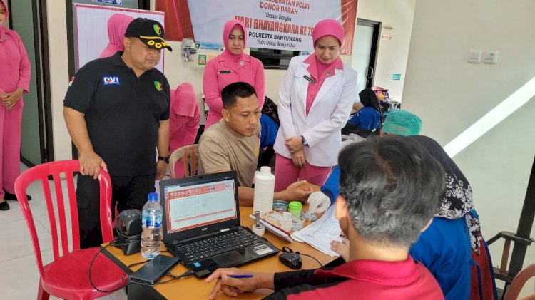 Peringati Hari Bhayangkara ke-79, Polresta Banyuwangi Gelar Donor Darah hingga Vaksin Influenza